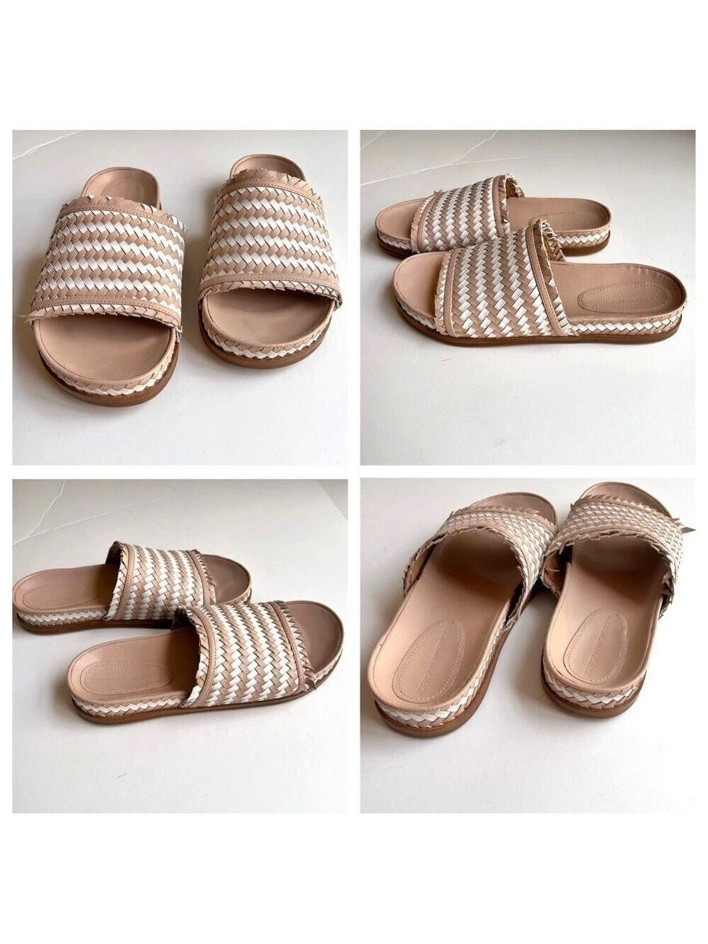 Sigerson Morrison Woven Leather Slide Sandals - Picture 9 of 12